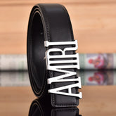 Amiri Belt Black plain texture